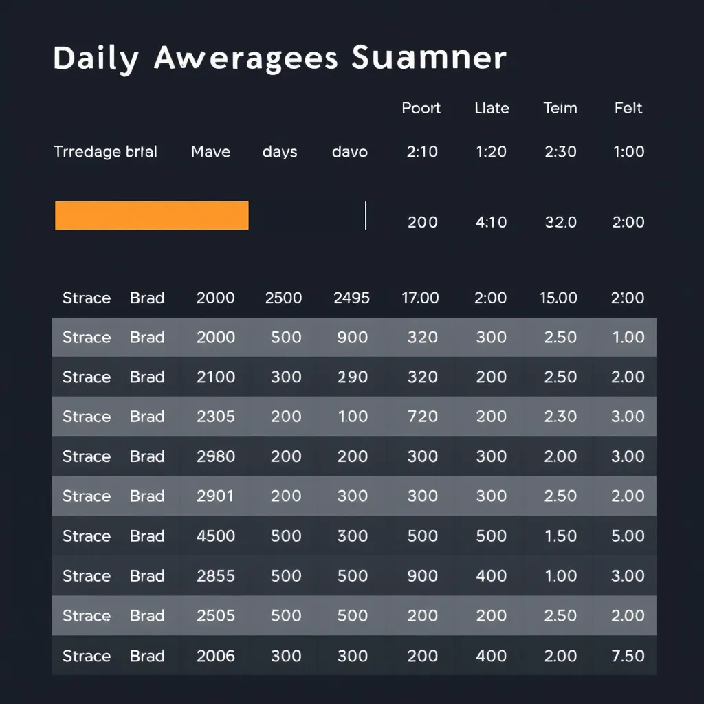 Daily Averages and Tracker Summary