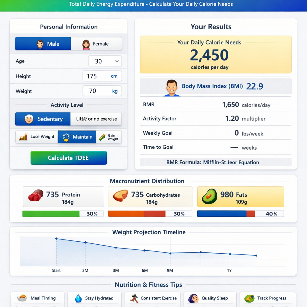 Calorie Needs Calculator (TDEE)