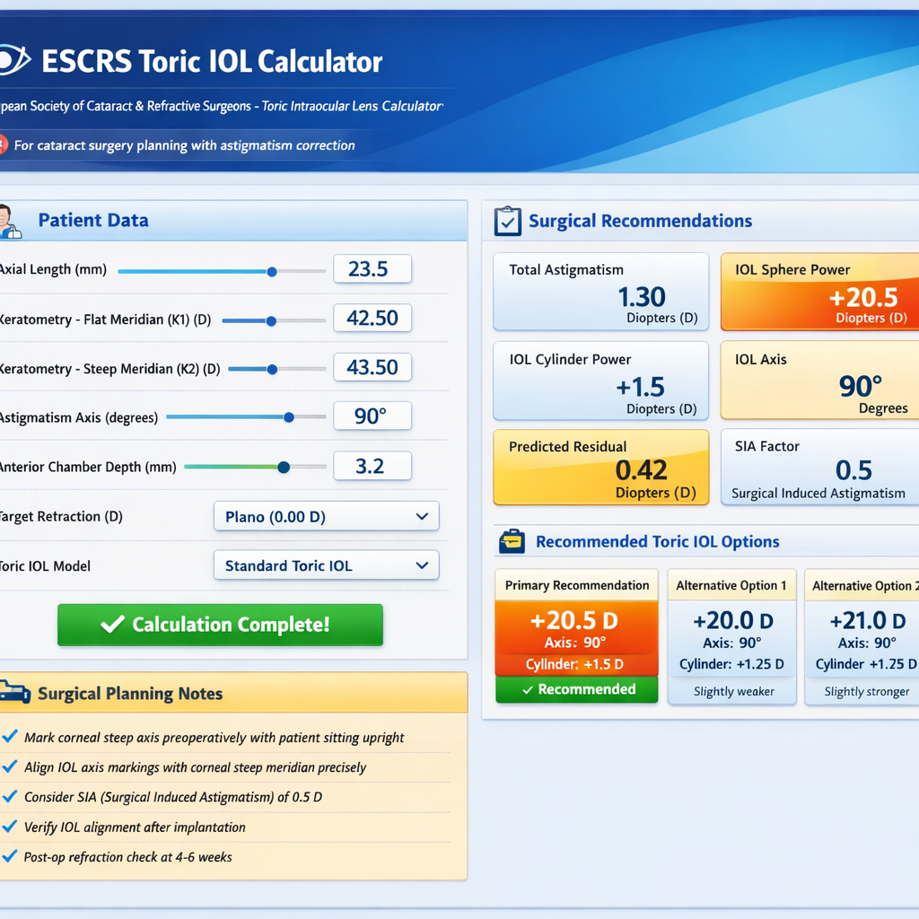 ESCRS Toric IOL Calculator